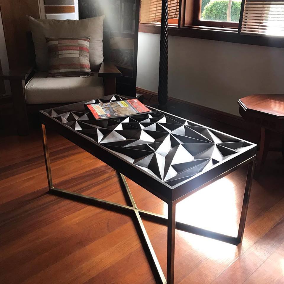 Brass + Walnut Coffee Table